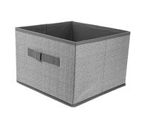 WEKADRIN Gray Non Woven Fabric Storage Bin with Side Handles Style Cloth Organizer Box for Clothes and Sundries Decorative Soft Storage Basket for Books and Wardrobe Essentials