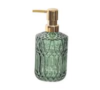 WEKADRIN Green Glass Soap Dispenser Bottle Press Pump Liquid Container for Bathroom Household Hand Wash Lotion Shampoo Holder Portable and Easy to Use