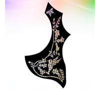 WEKADRIN Guitar Pickguard Pick Guard Sticker Self-adhesive Wing Shaped Flower Bird Pattern Pvc Black for Acoustic Guitar