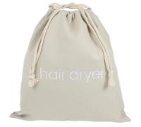 WEKADRIN Hair Dryer Drawstring Pouch 33x30cm Light Grey Canvas Storage Bag Dustproof Organizer for Travel Home and Hotel Use