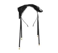 WEKADRIN Hairband Elegant Bow Lightweight to Wear Ribbon Comfortable Lace Headband Black Tassel Chic Hair Accessory for Women and Girls for Daily and Party Use
