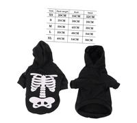 WEKADRIN Halloween Glow Skull Pattern Small Dog Costume Clothes Black Printed Puppy Skull Pattern Cosplay Outfit for Cats and Small Breeds