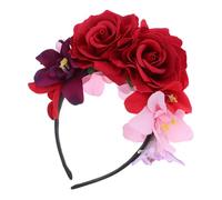 WEKADRIN Halloween Rose Headband Flower Crown Headband Artificial Floral Design for Day Dead Cosplay and Spooky Party Decorations