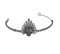 WEKADRIN Halloween Skull Tiara Headband Retro Goth Crown Witch Queen Headdress for Party Banquet Ladies Hair Decor