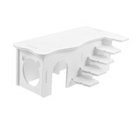 WEKADRIN Hamster Ladder House Small Two-room Hideout with Steps White Plastic Nest for Hamsters and Guinea Pigs Resting and Hiding in Cage