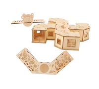 WEKADRIN Hamster Tunnel and Small Pet Tunnel Toy Set with Wooden Maze, Seesaw, and Hideout for Interactive Exercise and Climbing Training