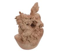 WEKADRIN Hand Carved Miniature Dragon Figurine Desktop Statue Sustainable Wood Dragon Ornament Celebrations Symbolizing Fortune and Strength
