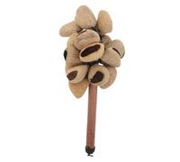 WEKADRIN Handcrafted African Rhythmic Percussion Shaker with Wooden Handle Crisp Sound Musical Shakers for Cultural Dance and Educational Use Traditional Plant Fruit Instrument for