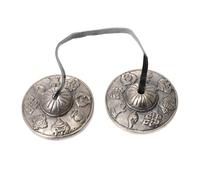 WEKADRIN Handmade Brass Cymbal Bell for Yoga Meditation with Patterns Small Percussion Instrument Producing Harmonic Tones for Mindfulness and Sound Therapy Portable Design