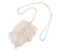 WEKADRIN Handmade Cotton Rope Curtain Tiebacks with Leaf Design, Decorative Drapery Holdbacks for Home and Office Window Treatments, Creative Cotton Curtain Strap