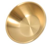 WEKADRIN Heat Resistant Stainless Steel Dipping Bowls Thickened Base Small Sauce and Condiment Bowls for BBQ and Hot Pot Restaurants Compact Lightweight Golden Serving Dish for Soy Sauce