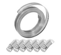 WEKADRIN Heavy Duty Stainless Steel Hose Clamp Assortment 3M X 12.7Mm Adjustable Throat Clamps with 6 Quick-Release Buckles for Plumbing, Automotive, Garden, and Pool Pipe Joint