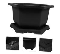 WEKADRIN Hexagonal Bonsai Planting Pot with Tray Large Orchid Flower Holder Indoor Outdoor Nursery Planter for Balcony Decoration