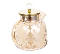 WEKADRIN High Borosilicate Amber Glass Pitcher Large Capacity Water Jug with Lid Thickened Handle for Fresh Juice Tea Milk Easy to Clean Household Drinkware for Parties and Daily Use