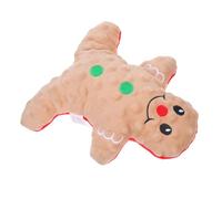 WEKADRIN Holiday Christmas Tree Present Gingerbread Man Plush Stuffed Dog Christmas Decor Gingerbread Doll Dog Plushies Biting Chew Puppy Chew Light Brown