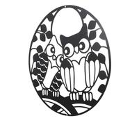 WEKADRIN Hollow Metal Owl Wall Decor Pendant Artistic Living Wall Ornament for Garden Hallway Office Unique Hollow-out Iron Painting with Chic Colors Gift for Friends and Relatives