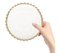 WEKADRIN Household Dessert Plate Ceramic Breakfast Plate Nordic Style Gold Rim Green Accent Elegant Round Food Dish for Home Use Serving Western Breakfast and Snacks