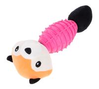 WEKADRIN Interactive Puppy Squeaky Tpr Plush Pet Chew with Sound Stimulating Brain Teething for Dogs and Cats, Short Tail Fox Design for Boredom Relief