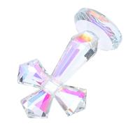 WEKADRIN Iridescent Crystal Crucifix Ornament for Home and Church Prayer Glass Standing Cross Sculpture with Radiant Finish Religious Table Decoration for Baptism and Spiritual Celebrations