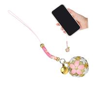 WEKADRIN Japanese Sakura Bell Pendant Car Hanging Charm Cute Cherry Blossom Backpack Ornament Decorative Gift for Family Friends