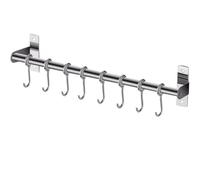 WEKADRIN Kitchen Wall-Mounted Hook Rack 50Cm Stainless Steel No Punch Hook Organizer for Bathroom and Home Storage