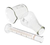 WEKADRIN Laboratory Glassware Set 3pcs with 50ml Glass Beaker, Graduated Cylinder, and Conical Flask, Science Measuring Flask Kit for Chemistry Experiments