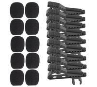 WEKADRIN Lapel Microphone Clips Lightweight Metal Lavalier Mic Tie Clip with 10 Foam Windscreens Suitable for Podium Speeches and Chatting Online