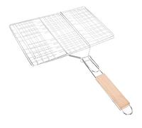 WEKADRIN Large Barbecue Grill Basket for Fish and Steak Iron Mesh Rack Clip Style Even Heat Distribution Outdoor Cooking Accessory for Bbq Picnic Camping Random Color