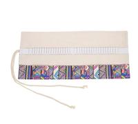WEKADRIN Large Capacity Canvas Pen Roll Up Pencil Bag Portable and Space-Saving Organizer with Protective Soft Material Easy to Clean Decorative Pencil Wrap for Artists and Students