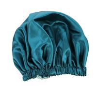 WEKADRIN Large Double Layer Satin Sleep Hair Cap for Women Soft Breathable Night Sleep Hat with Elastic Band Wide Edge Hair Protection