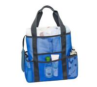 WEKADRIN Large Mesh Beach Tote Bag with Sandproof Design Quick Dry Lightweight Multifunction Tote for Market Picnic Travel with Spacious Pockets and Comfortable Straps in Blue