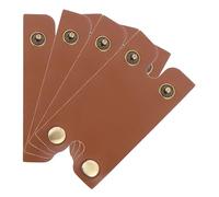 WEKADRIN Leather Safety Head Protective Cover 4pcs Manual Double Edge Shield for Men Travel and Daily Use Brown Case