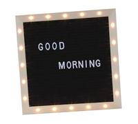 WEKADRIN LED Wooden Letter Board with Standing Design Changeable Felt Message Board with Letters for Office and Home Decor Practical and Decorative Black Felt Sign