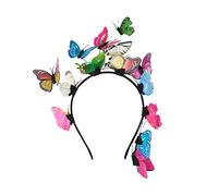 WEKADRIN Lightweight Simulation Butterfly Headband for Women Floral Hair Hoop Multi Color Elegant Hair Accessory for Parties Holidays and Special Occasions
