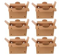 WEKADRIN Live Poultry Shipping Box 6Pcs Ventilation Cardboard Carrier for Puppy, Small Pets, and Fowl Transportation with Kraft Leather Handle 12.2X8X5.1