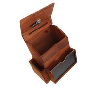 WEKADRIN Lockable Wooden Donation Box for Secure Suggestion Ballot Prayer and Tip Collection Real Wood Fundraising Organizer for Office Church Wall-mounted Desktop Use Privacy Protection