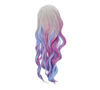 WEKADRIN Long Curly Ombre Wig for Women Colorful Party and Cosplay Hairpiece Soft Synthetic Fashion Wig for Halloween Stage Daily Use