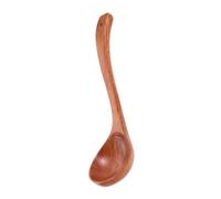 WEKADRIN Long Handle Wooden Soup Ladle Ergonomic Solid Wood Spoon for Cooking Stirring Porridge Ramen Asian Soup Kitchen Utensil with Non-Slip Grip for Home Use