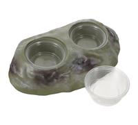 WEKADRIN Magnetic Reptile Feeding Ledge with Small Bowls for Lizards Tree Frogs Tortoises Light Green Pet Food Tray for Amphibians Small Birds Reusable Easy-clean Habitat Accessory