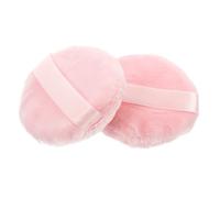 WEKADRIN Makeup Sponge Powder Puff 2pcs 75mm Soft Long Velvet Cotton Ribbon Cosmetic Applicator for Face Powder Blending and Setting, Reusable Beauty Tool for Women