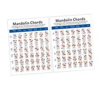 WEKADRIN Mandolin Chord Chart Exercise Diagram Made of Wear-resistant Paper Featuring Assorted Colours Lightweight and Portable Training Guide for Students and Beginners