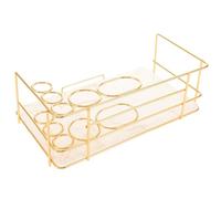 WEKADRIN Marble Pattern Bathroom Countertop Storage Tray, Vanity Organizer for Toothbrush and Cosmetics, No-drill Wall-mounted Desktop Holder for Bathroom Essentials