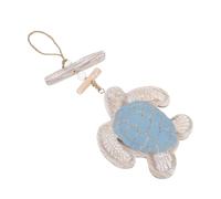 WEKADRIN Mediterranean Sea Turtle Wall Decor Wooden Ocean Theme Art Coastal Beach-themed Hanging Decoration for Bathroom Lake House Sky-blue Nautical Ornament