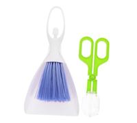 WEKADRIN Mini Dustpan and Brush Set with Small Whisk Broom and Hamster Poop Scooper, Reptile Cleaner for Bearded Dragon Tank and Rabbit Cage, 3pcs Pet Waste Cleaning Tool for Small Animals