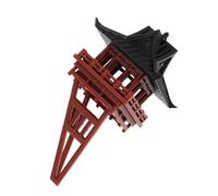 WEKADRIN Miniature Asian Pavilion Pagoda Statue Suspended Tree Trunk Design Compact Zen Garden Ornament Traditional Chinese Architecture Model for Home Desk Decor