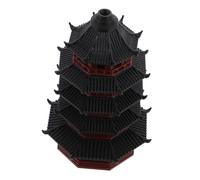 WEKADRIN Miniature Asian Style Pagoda Sculpture Ancient Desktop Decor for Bonsai Gardens Fish Tank Ornament Zen Garden Courtyard Sculpture Compact Traditional Chinese Architecture Model