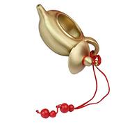 WEKADRIN Miniature Brass Teapot Ornament Compact Chinese Style Mini Tea Kettle Decor for Desktop Shelf Cabinet Handheld Metal Craft Collectible Gift