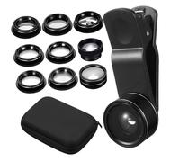 WEKADRIN Mobile Phone Camera Kit Multifunctional with Wide Angle Macro Telephoto Fish Eye Cpl Kaleidoscope Star Filters for Enhanced Smartphone Photography