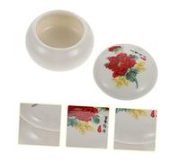 WEKADRIN Multi Function Mini Ceramic Makeup Jar with Sealing Cover Portable Face Cream Storage Container for Travel Traditional Chinese Medicine Cosmetic and Tea Storage White Porcelain