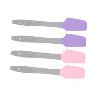 WEKADRIN Multi-function Silicone Wax Spatulas 4pcs Handheld Hair Removal Waxing Sticks for Body and Face Care with Curved Design in Purple and Pink